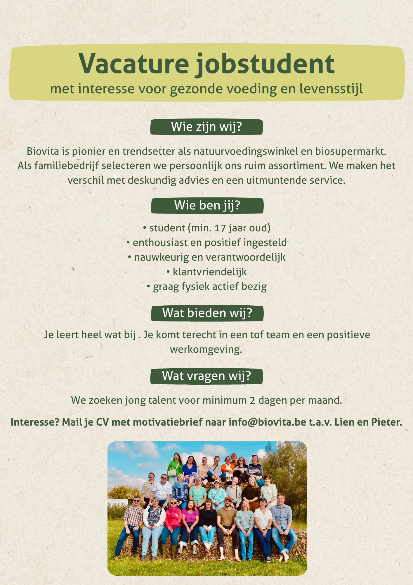 vacature student